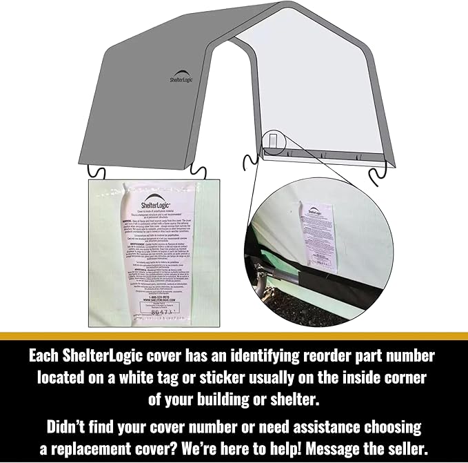 ShelterLogic Replacement Cover Kit Only No Frame-10x10x8 Peak Gray 90504 (7.5oz Gray)