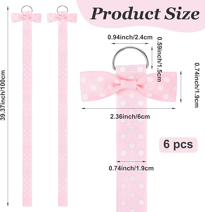 Bremorou Pink Bow Holder For Girls Hair Bows 6 Pcs Baby Hair Accessories Organizer Bow Storage Clips Organizer Wall Hanging Home Decor For Baby Girl Headband Accessories Display