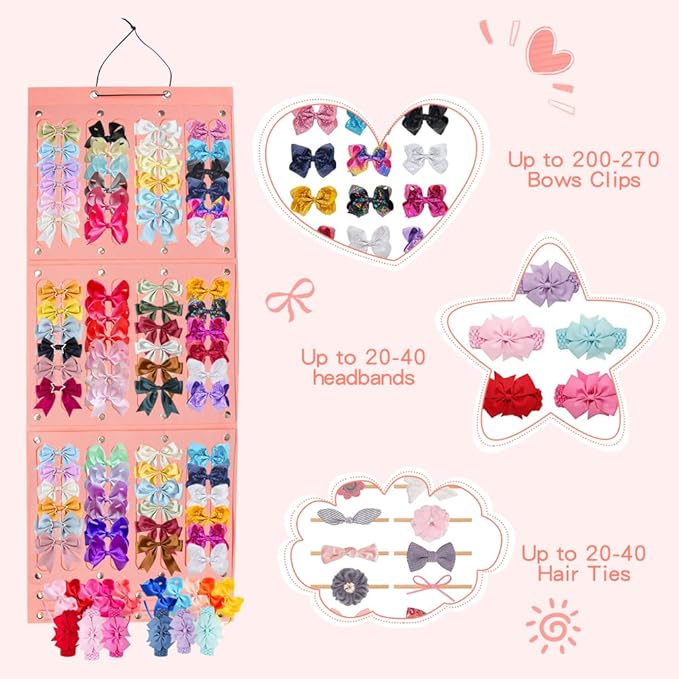 Aosome Hair Bows Holder Organizer Extra Large Capacity Headband Holder Organizer Hair Clips Holder