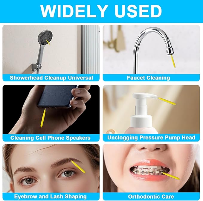 Multiplesize Showerhead Cleaner Tools, Shower Head Cleaning Brushes Small Hole, Handheld Showerhead Cleaner Anti-Clogging Cleaning Brush for Bathroom Small Hole Gap Nozzle Window Slot