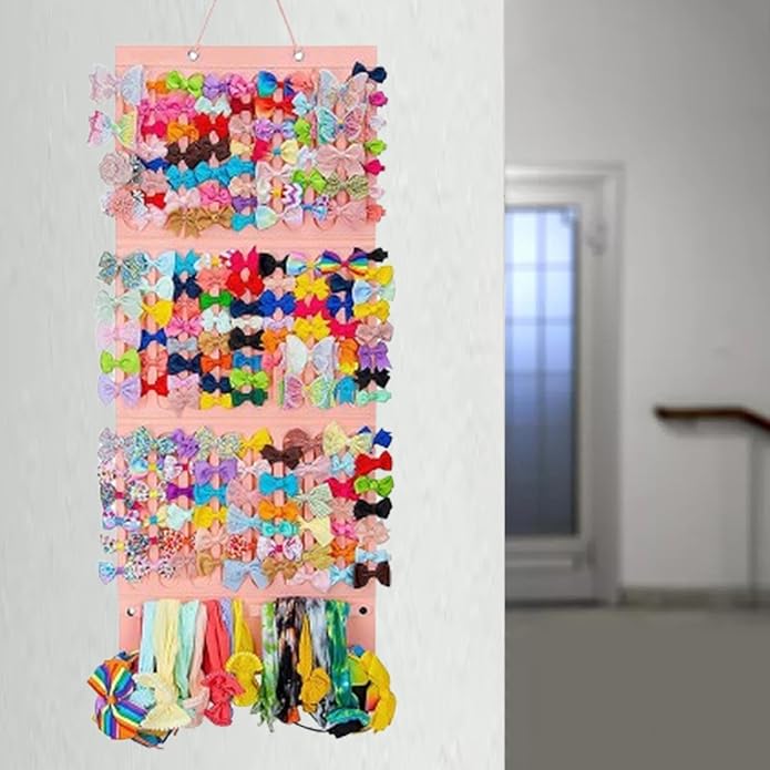 Hair Accessory Organizer Storage Wall Mount Wall Hanging Decor Hair Claw Clip Holder for Closet Door Room Barrettes Headwear