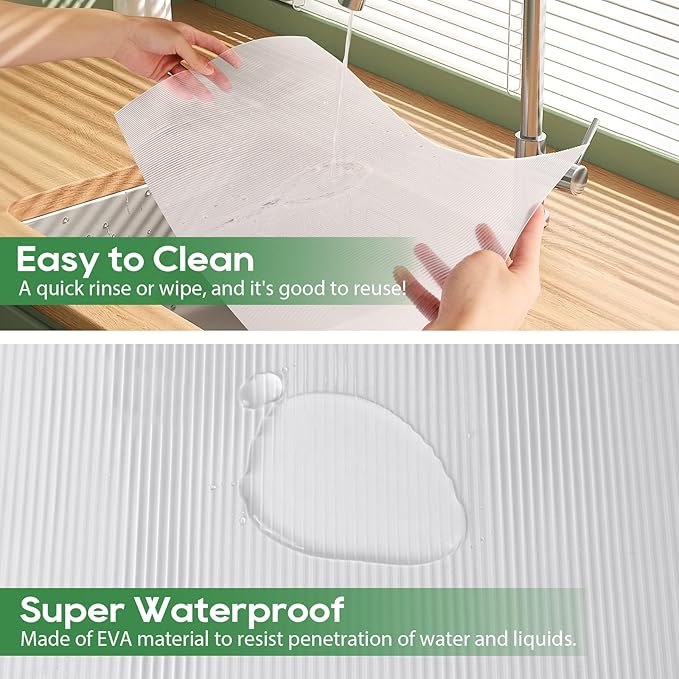 Anoak Shelf Liner - Non-Slip Cabinet Liner, 16 Inch x 30 FT(360 Inch) Durable Waterproof Washable Oil-Proof for Kitchen Cabinet, Shelves, Refrigerator, Storage, Desks, Non Adhesive