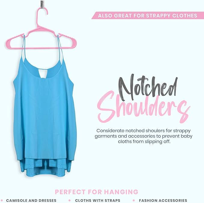 Utopia Home 20 Pack Kids Hangers - 11.5 Inch Plastic Baby Hangers for Closet - Childrens Hanger for Clothes & Infant Hanger for Closet - for Everyday Standard Use (Baby Pink)