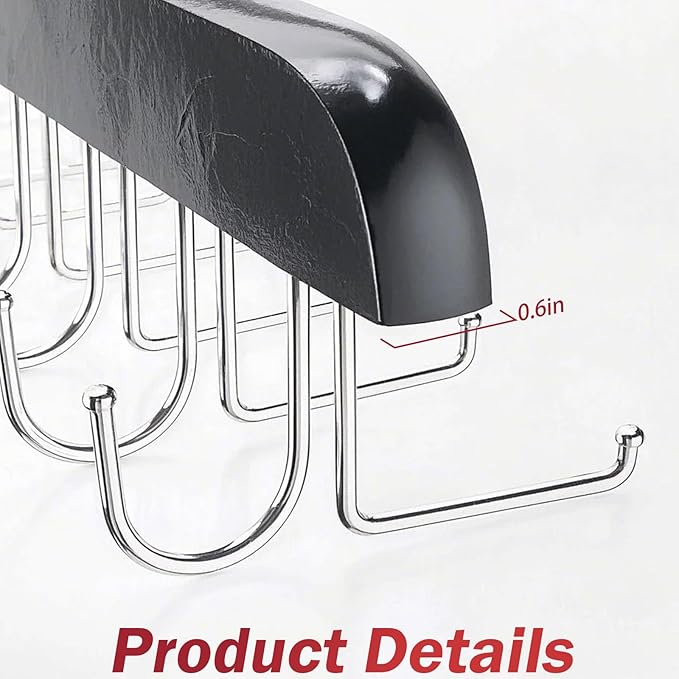 2 Pack 2 in 1 Belt Tie Hanger for Closet Max 60 Belts with 60 Ties Capacity, 40 Hooks Belt Tie Racks Wooden Hanger for Closet Organizer Storage “U” Fit Belt and “一” Fit Tie
