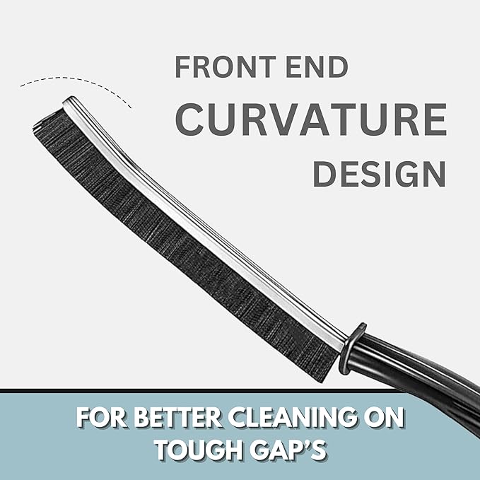 CrafTreat Hard Bristle Crevice Cleaning Brush – 6 Pack (Black) – Gap Scrub Brushes for Kitchen, Bathroom, Window Tracks, Grout, Car & Tight Spaces – Household Cleaning Tool
