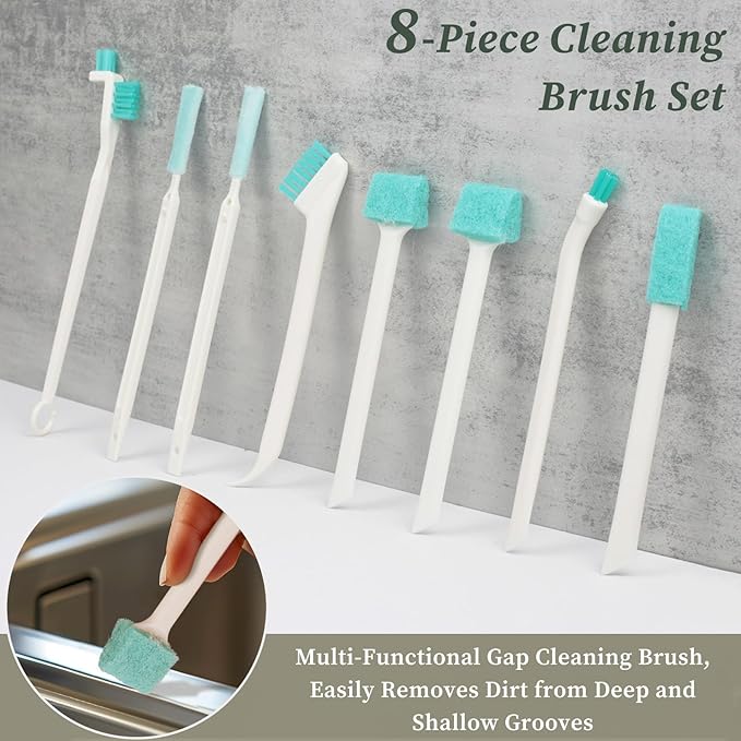 8-Piece Small Cleaning Brush Set for Tight Spaces, Mini Crevice Brushes for Household Use, Ideal for Humidifiers, Cup and Toasters