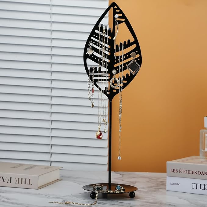 Half RoomJewelry Organizer Jewelry Stand Jewelry Holder, Necklace Organizer with Ring Tray, Sturdy Jewelry Hanger for Necklace，Jewelry Tower Storage Rack Tree for Bracelets Earrings Rings