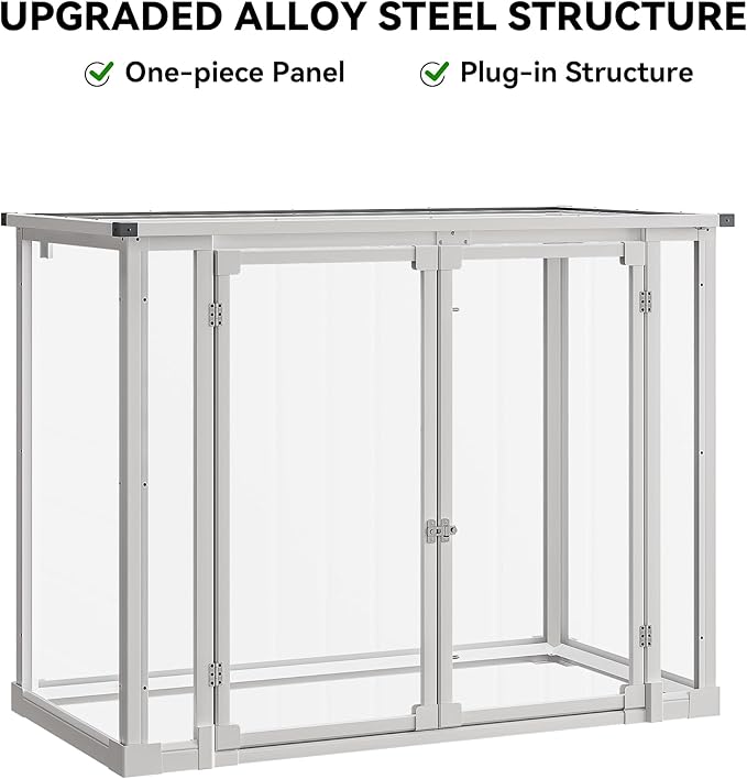 DWVO 41 Cu.ft Horizontal Resin Storage Shed, All Weather 4.7x2.5 FT Outdoor Garden Shed with Hydraulic Struts, 3 Locks, Lockable to Floor for Garden Tools, Trash Cans, Gray