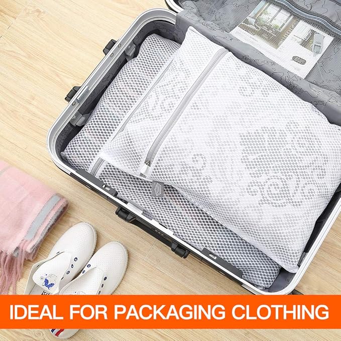 Kimmama Laundry Bag Mesh Wash Bags, Washing Machine Wash Bag, Net Washer Sack with Zipper, Dryer Pouch for Cleaning and Drying Cloths, Garment, Delicates, T-shirt, Underwear, Bra, Pant, Small Toys