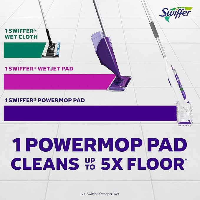 Swiffer PowerMop Multi-Surface Mopping Pad Refills, Made by Swiffer, for Floor Cleaning, 11 Count (Pack of 3)