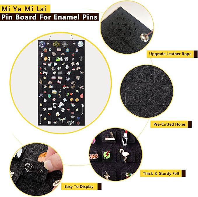 Wall Hanging Brooch Pin Organizer,Pins Collection Display Case,Brooch Collection Storage Holder,Holds Up to 170 Pins(Not Include any Accessories)