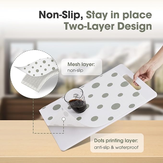 Beautysaid Shelf and Drawer Liner for Kitchen Cabinet, Non Adhesive Non Slip Shelf Paper Waterproof Washable Thickened for Dresser Pantry Shelve Bathroom Protector Liner(Polka Dot,12 in x 20 FT)