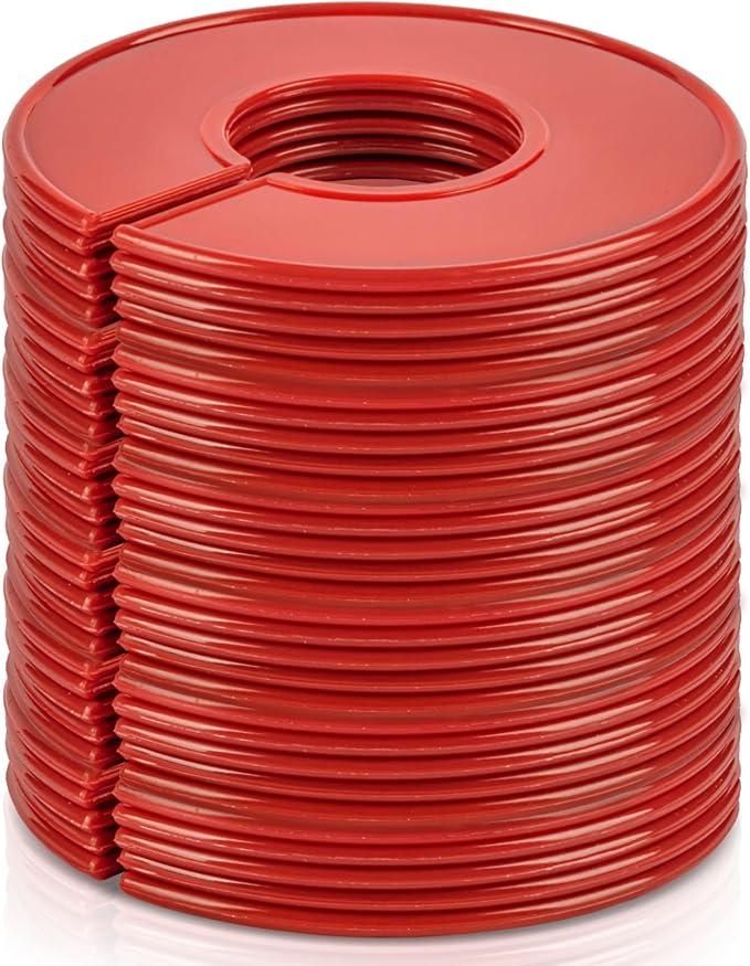 Sukh Closet Dividers 30pcs - Plastic Clothes Organizer Shelf Tags Labels for Clothing Rack Wardrobe Store Warehouse Nursery Must Haves Boutique Supplies Sturdy Durable Flexible No Burrs (Red)