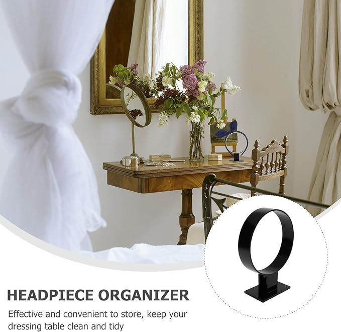VALICLUD 3pcs Acrylic Hairband Display Stand Round Headpiece Holder for Organizing Hair Accessories Material for Boutiques and Home Use
