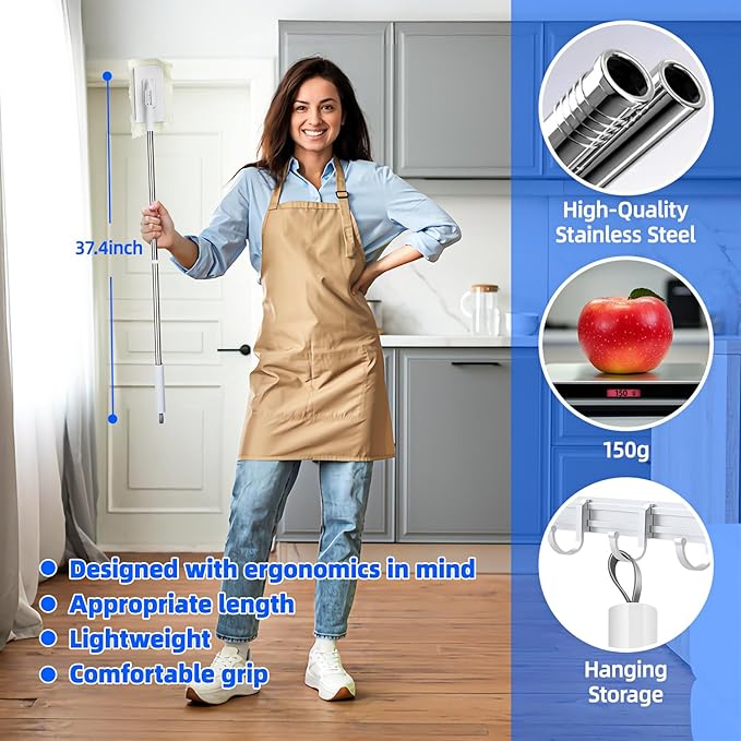 2026 New Mini Disposable Dust Mop with 20 Dry Wet Disposable Pads No-Touch Dirty Cleaning Dust Mop , Multi Surface Floor Mopping and Sweeping for House Wall Bathroom Corners