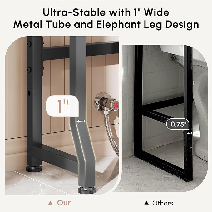 USHOWER Over The Toilet Storage Cabinet, Bathroom Organizers and Storage with Barn Doors, Thicken Metal Stand & MDF Wood Above Toilet Storage Cabinet, Freestanding Space Saver, Black