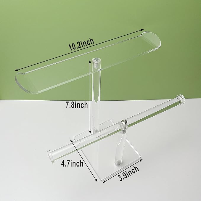 Bigfety Acrylic Headband Holder, 2-Tier Hair Accessories Organizer Clear Stand for Girls