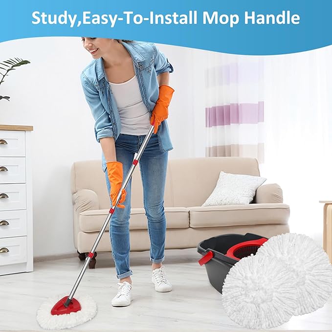 12 Pack Mop Heads Replacements for O-Cedar, Compatible with O Ceda EasyWring Spin Mop Replace Refills for Ocedar, Deep Cleaning Machine Washable and Easy-to-Replace