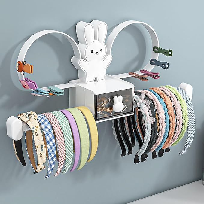 Headband Storage Display Stand Rack Organizer, Hair Hoop Holder for Women, Multi-Functional Fashionable Design, Space Saving Wall Mount, Easy Access Tiara Hair Accessories Organizer