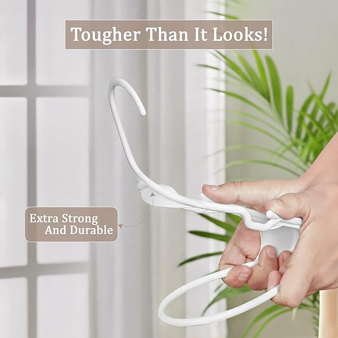 Utopia Home - Plastic Hangers 50 Pack - Space Saving Clothes Hanger - Durable and Strong Closet Organizers and Storage Makes It Ideal Stocking Stuffers or Apartment or Dorm Room Essentials (White)