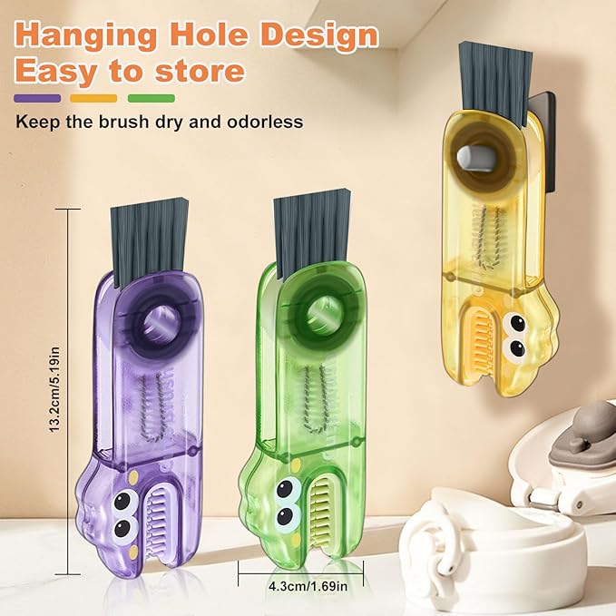 3 in 1 Cup Lid Cleaning Brush, Gap Cleaner Brushs - Home Kitchen Multifunctional Bottle Cleaning Brush Set, Portable Travel Bottle Lid Cleaner Tools