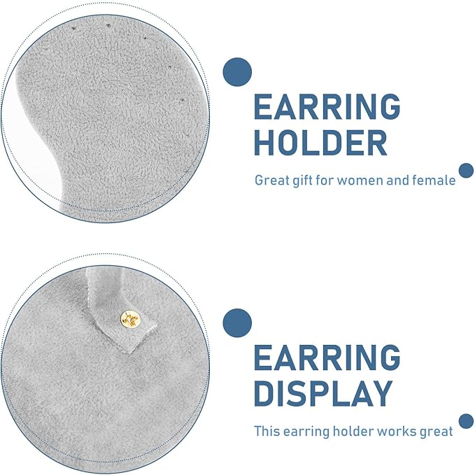 Ear Jewelry Holder Ear Studs Display Stand Velvet Ear-shaped Organizer for Women Jewelry Storage Accessory Organizer in Ice Gray