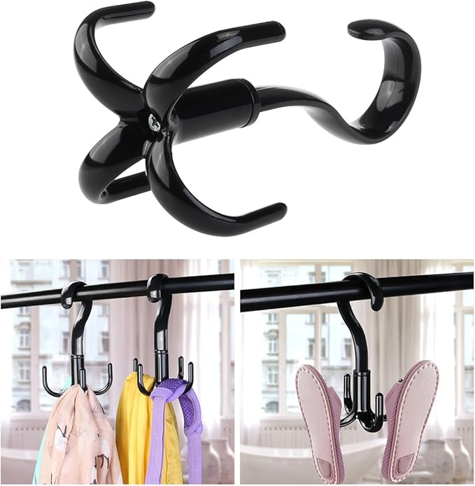 TinkSky Belt Hanger Scarf Tie Rack Holder Hook for Closet Organizer 360 Degree Rotating 3 Pack