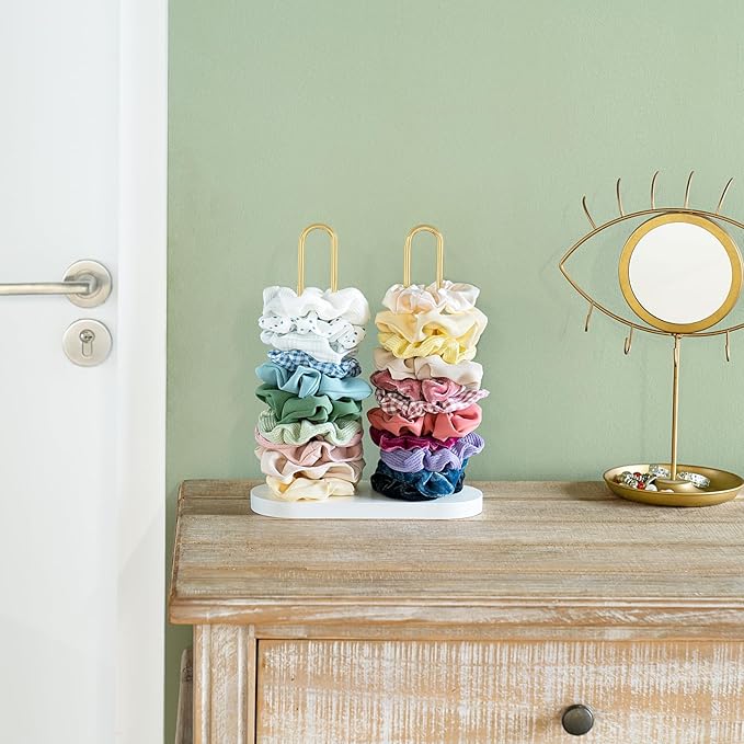 Dahey Hanging Jewelry Organizer and Scrunchie Holder Hair Tie Organizer Stand Hair Accessories Organizer Storage Display Jewelry Scrunchy Holder for Girls