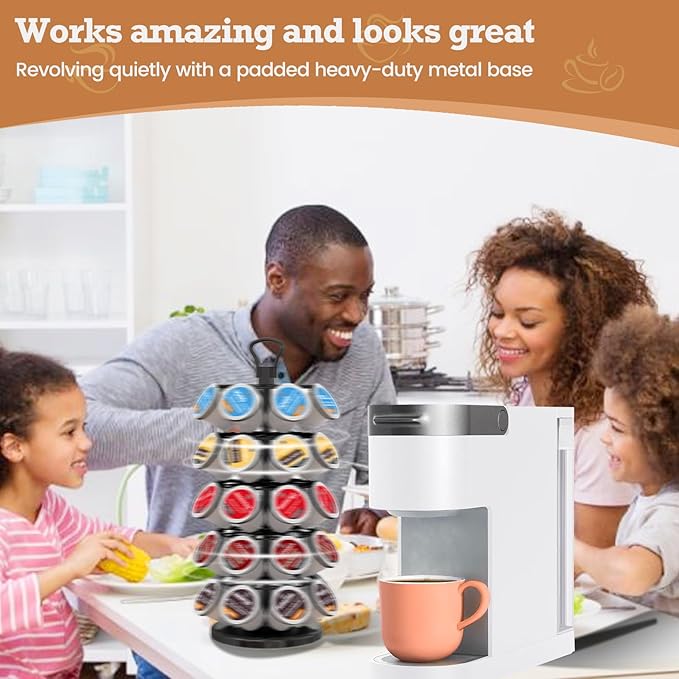 40 Pods Capacity Very Easy Assembly K Cup Holders,K Cup Holder, K Cups Holder,K Cup Carousel, Coffee Pods Holder Storage Organizer Stand
