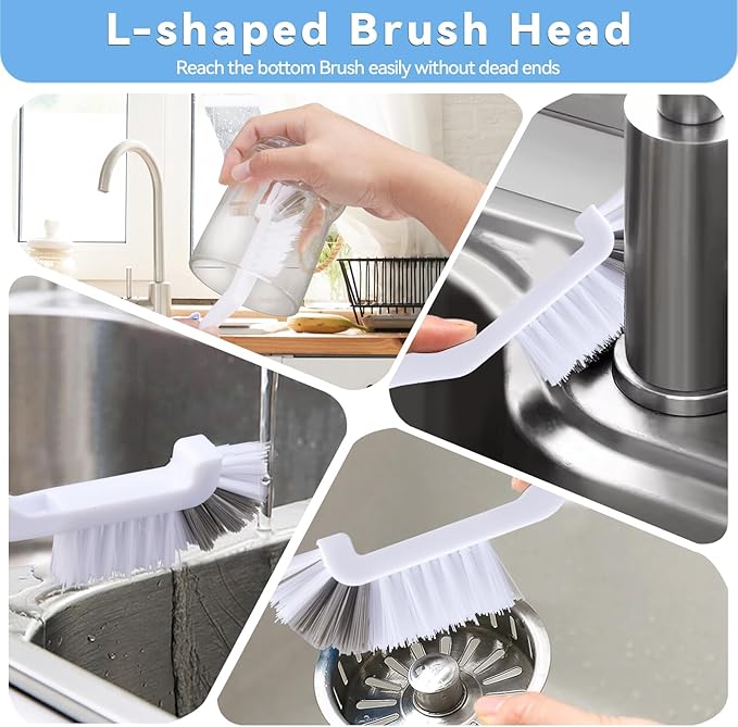 13PCS Crevice Cleaning Brush Set,Multifunctional Cleaning Brush Tools,Hard Bristle Crevice Cleaning Supplies for Kitchen, Bathroom, Cup,Window