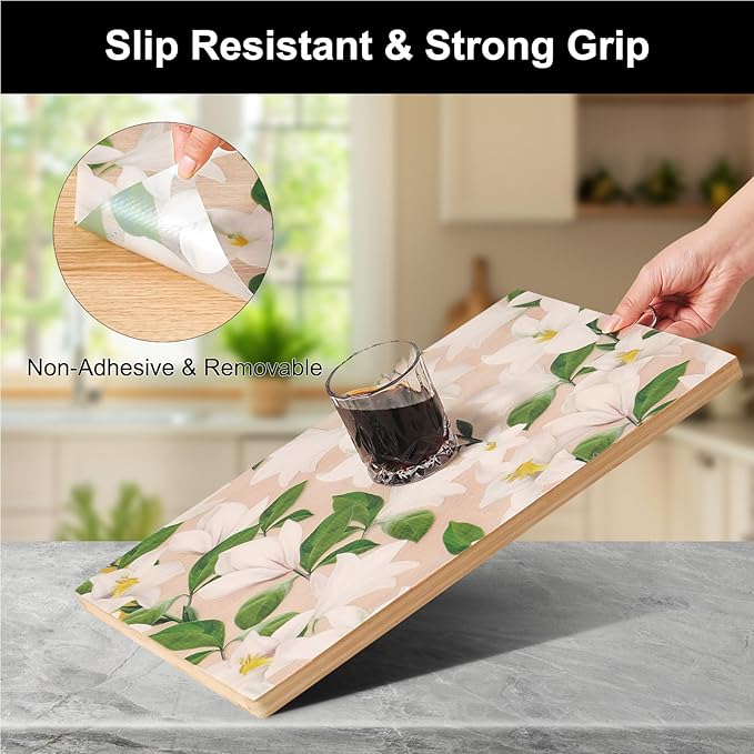 Cooyes Shelf Liner – Premium Non-Adhesive Cabinet & Drawer Liner for Kitchen – Waterproof Shelf Paper with Modern Pattern – Durable EVA Cabinet Mat – Easy to Cut （12" W x 240" L）
