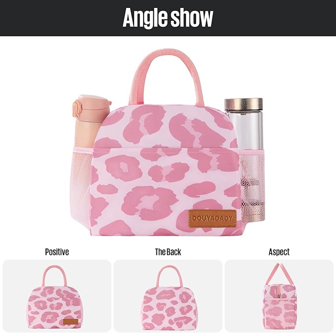 Lunch Bag Women/Men Lunch Box Women/Men (pink leopard)