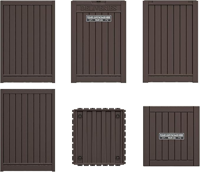 Package Delivery Box for Outside with Sticker, 48 Gallon Storage with Lockable Secure, Large Double Wall Resin Outdoor Package Delivery Waterproof Deck
