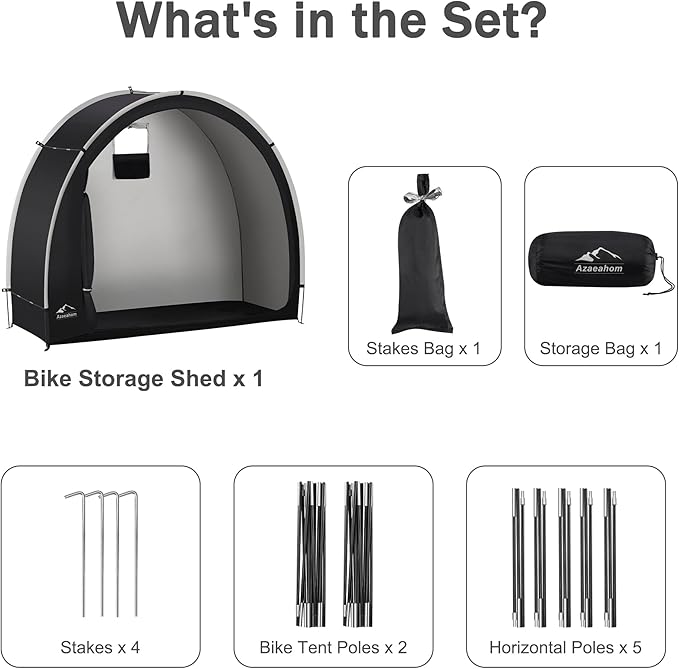 Bike Storage Shed Tent, Waterproof Outdoor Storage Shed for Bicycle, Easy Setup, Portable Storage Tent for Motorcycle,Garden Tools,Lawn Mower