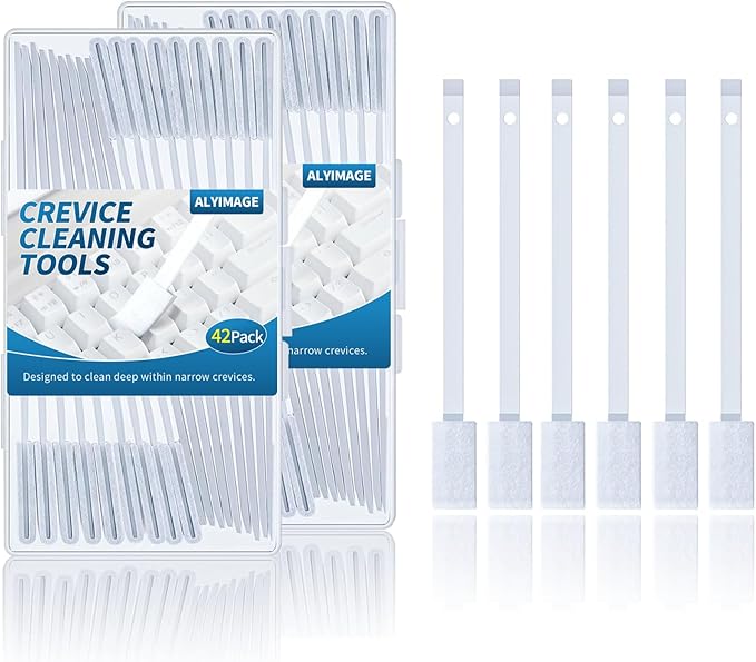 Alyimage® 42Pcs Disposable Crevice Cleaning Brush Set for Small Spaces, Toilet Bowl, Window Groove, Vent Fan, Door Track, Keyboard