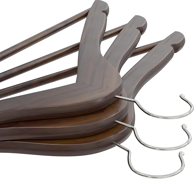 Utopia Home Premium Wooden Hangers 20 Pack - Durable & Slim Coat Hanger - Suit Hanger with 360-Degree Rotatable Hook - Wood Hangers with Shoulder Grooves (Vintage Color)