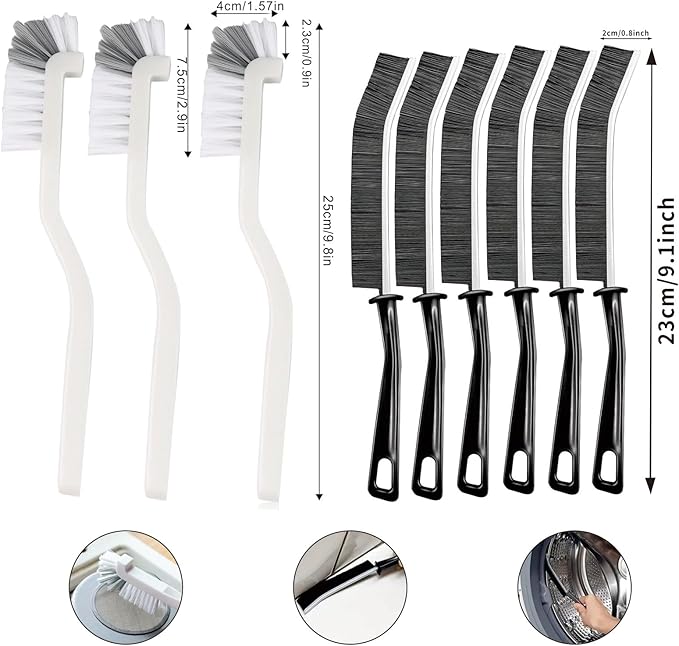 18 Pieces Crevice Cleaning Brush, Corner Brush, Screen Cleaner Brush, Cleaning Tools for Housekeeping, Garbage Disposal Cleaner Brush, Window Track Cleaning Tools, Kitchen (18pcs)