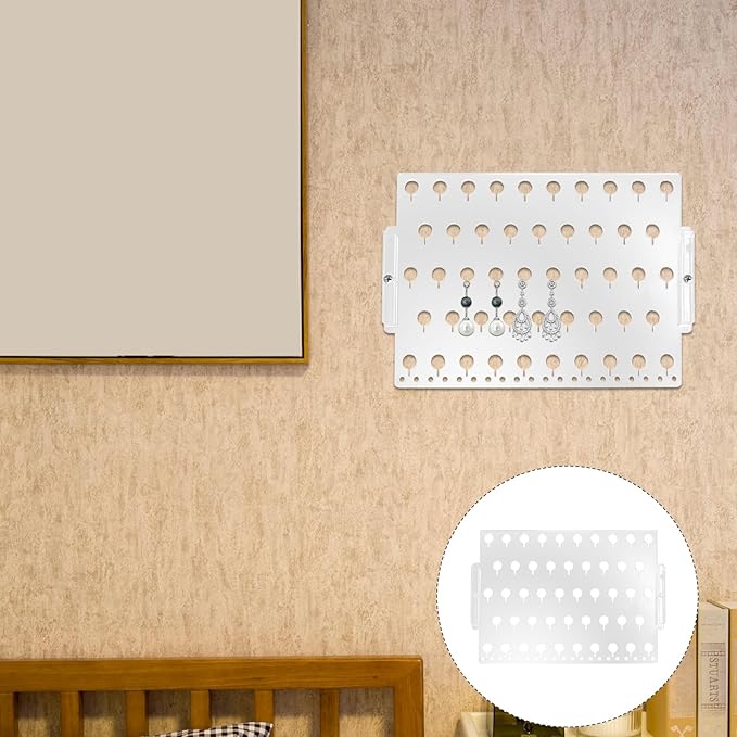Wall Mount Acrylic Earring Display Rack Jewelry Holder Organizer for Earrings and Pendants Home Storage Accessory Organizer