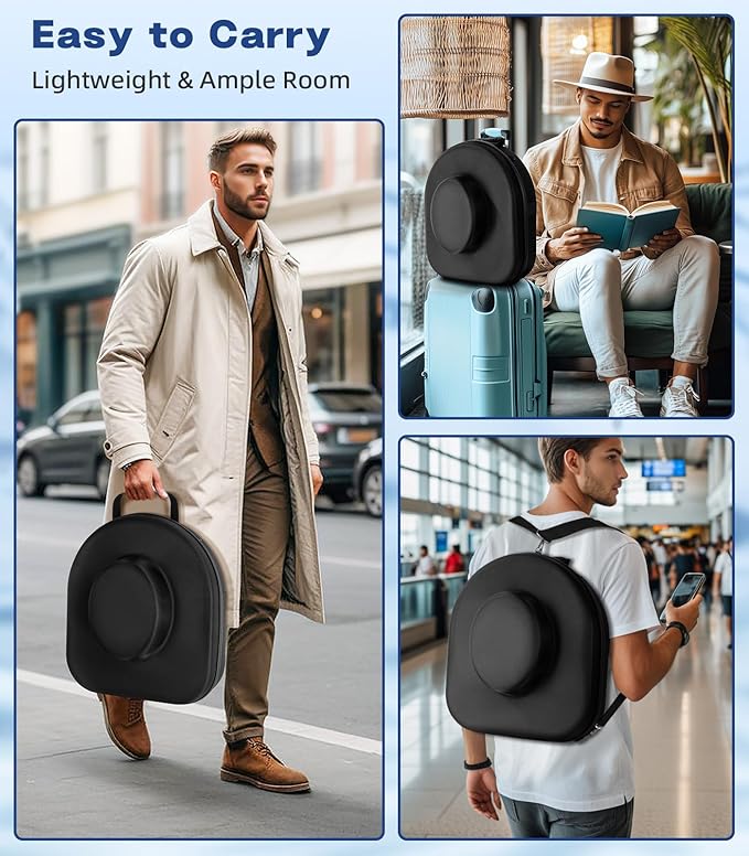 Hat Box for Cowboy Travel Extra Large, Waterproof Hard Hat Travel Case Storage Can for Fedora Panama Tweed Cap Hat Holder Organizer Carrier with Adjustable Carry Strap, Mens Western Gift, Large Black