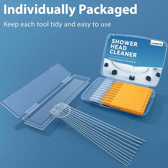 Multiplesize Shower Head Cleaner Tool, Shower Head Cleaning Brushes Small Hole, Showerhead Cleaner Picks Unclogging Tiny Nozzle Little Gaps 3D Printer Opening, Orange