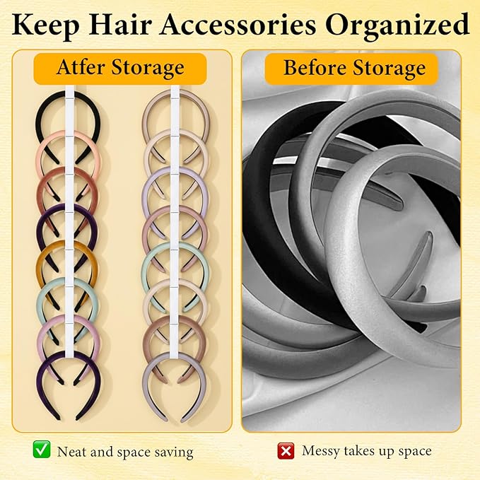 3 Pcs Headband Holder Organizer for Girl Headpiece Hanger Organizer White Hair Hoop Display Hair Accessories Organizers Bedroom College Dorm Decor Vertical Hanging Hairband Storage for Girls Women