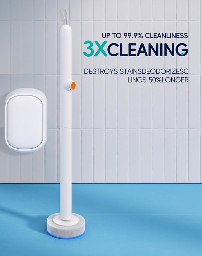Disposable Toilet Cleaning System - Toilet Wand Kit with 48 High-Performance Refills, Wall Mounted Brush and Holder for Deep Cleaning Bathroom (2 Toilet Brush+48 Refills)