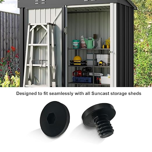 20 PCS Replacement Bolts Compatible with Suncast Storage Sheds for Suncast/Craftsman Resin Storage Sheds, Replacement Screws Compatible with Suncast Storage Sheds Shed Accessories (20, Black, 3/8)