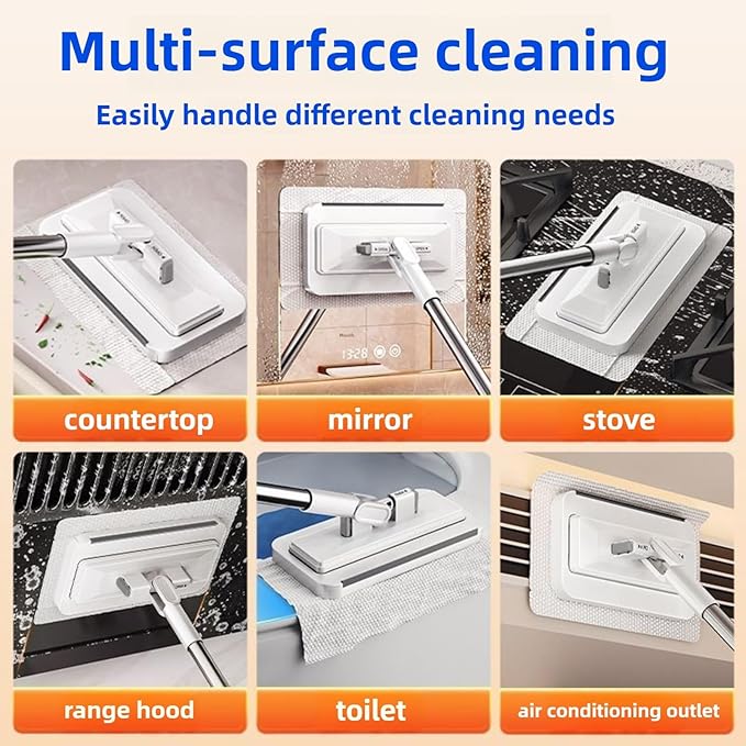2026 New Mini Disposable Dust Mop with 20 Dry Wet Disposable Pads No-Touch Dirty Cleaning Dust Mop , Multi Surface Floor Mopping and Sweeping for House Wall Bathroom Corners