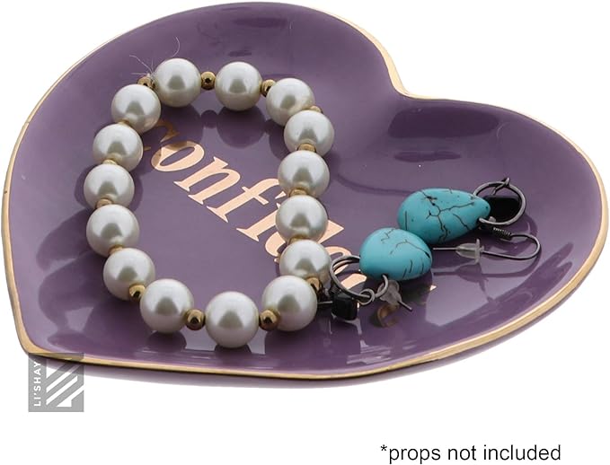 Li'Shay Motivational Heart-Shaped Trinket Jewelry Tray - Confident