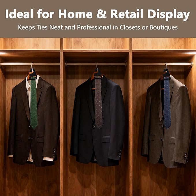 20Pcs Tie Holder Hangers Plastic Necktie Holders for Men Closet Organizer Rack for Ties Neck Tie Display Hanger Retail orHome Tie Racks Compact 2.8 x 2 Inch Hangers