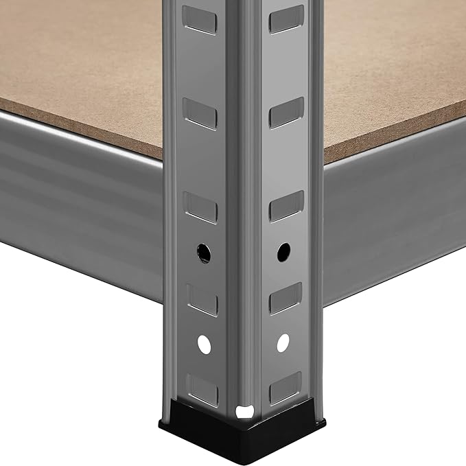 Topeakmart 5-Tier Utility Shelves, Metal Storage Shelves Garage Shelving Unit Adjustable Garage Storage Shelves Storage Racks Heavy Duty Shed Shelving- Light Gray, 35.5 x 16 x 71 Inch