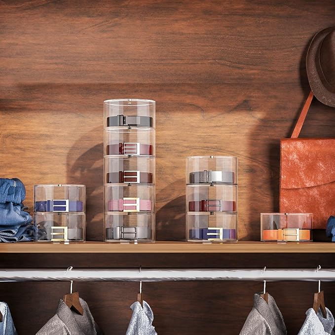 NIUBEE Belt Organizer, Acrylic 3 Layers Belt Case Storage Holder and Display for Accessories Like Jewelry,Watch,Bracelets