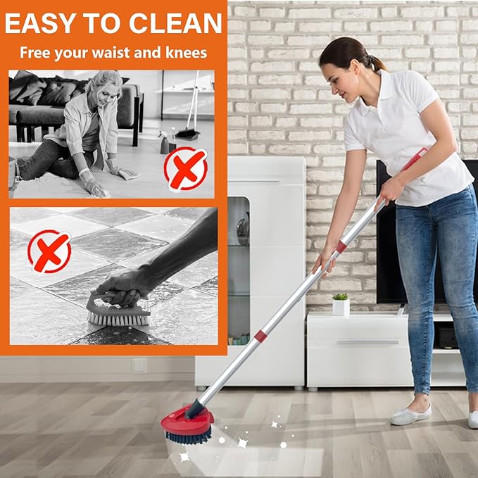 Upgraded Spin Mop Replace Scrub Mop Brush Compatible with O Cedar 2 Tank RinseClean, Great for Kitchen, Deck, Bathroom and Shower Floor Scrubber (1 Pack)