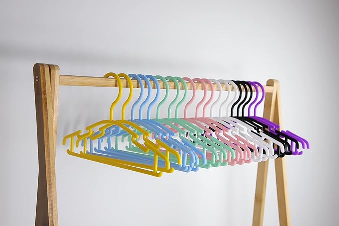 GoodtoU Plastic Childrens Hangers 60 Pack, Blue, Lightweight, Slim, Ideal for Baby Clothes, Kids Hangers, Closet Organization